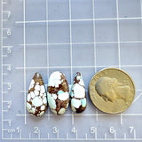 Medium Faint Blue Mixed Sand Hill Turquoise, Set of 3 Dimensions