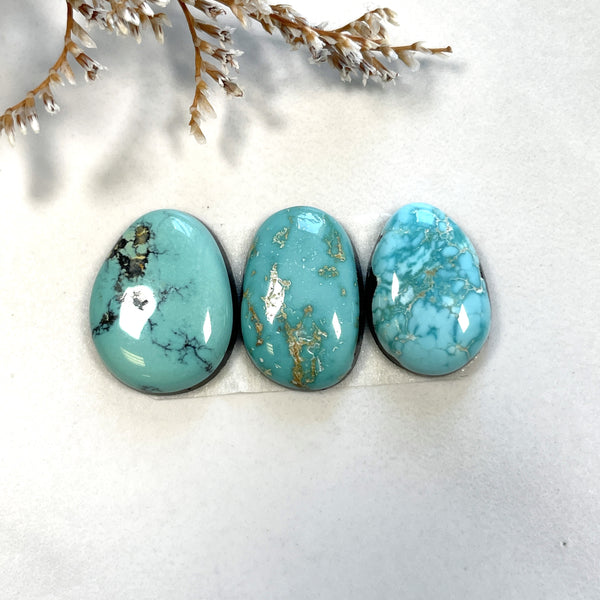 Small Sky Blue Freeform Carico Lake Turquoise, Set of 3 Background