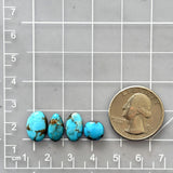 Small Sky Blue Mixed Paiute Turquoise, Set of 4 Dimensions
