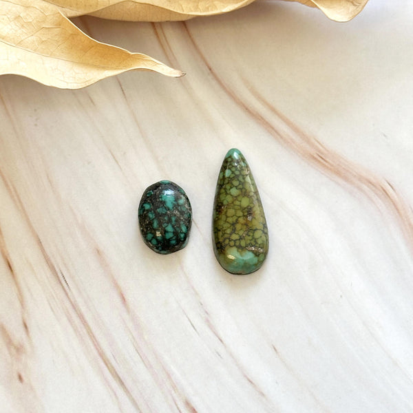 Medium Mixed Mixed Mixed Turquoise, Set of 2 Background