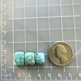 Small Sky Blue Square Namtso Lake Turquoise, Set of 3 Dimensions