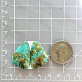 Large Sky Blue Triangle Royston Turquoise, Set of 2 Dimensions