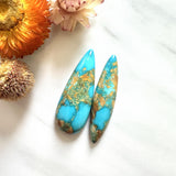 Large Sky Blue Mixed Crescent Lake Variscite, Set of 2 Background