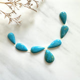 Medium Sky Blue Teardrop Sleeping Beauty Turquoise, Set of 7 Background