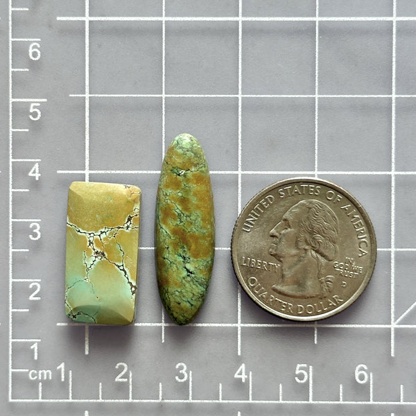 Large Mint Green Mixed Treasure Mountain Turquoise, Set of 2 Dimensions
