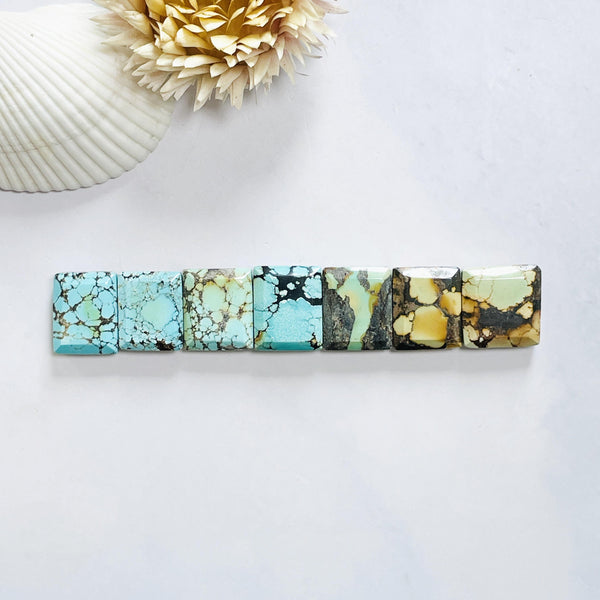 Small Mixed Bar Mixed Turquoise, Set of 7 Background