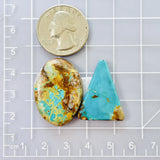 Large Sky Blue Mixed Royston Turquoise, Set of 2 Dimensions