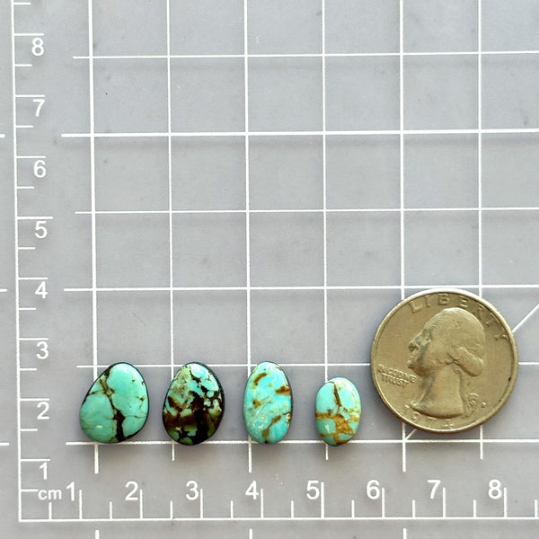 Small Sky Blue Mixed Mixed Turquoise, Set of 4 Dimensions
