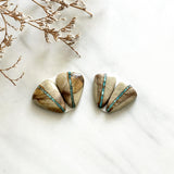 Small Deep Green Teardrop Royston Turquoise, Set of 4 Background