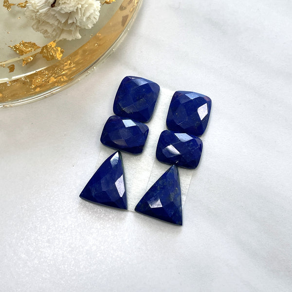 Small Deep Blue Mixed Lapis Lazuli, Set of 6 Background