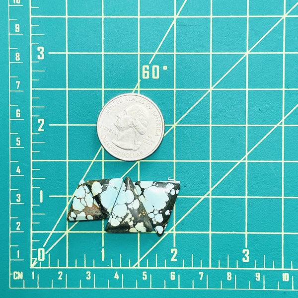 Small Sky Blue Triangle Yungai Turquoise, Set of 4 Dimensions