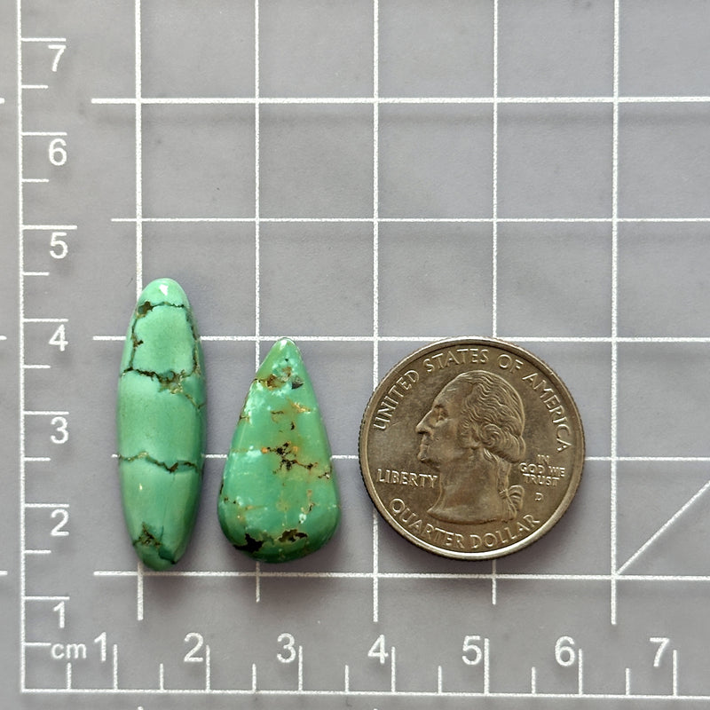 Large Sea Green Mixed Namtso Lake Turquoise, Set of 2 Dimensions