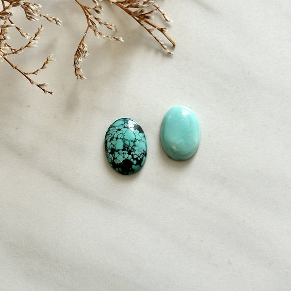 Small Sky Blue Mixed Mixed Turquoise, Set of 2 Background
