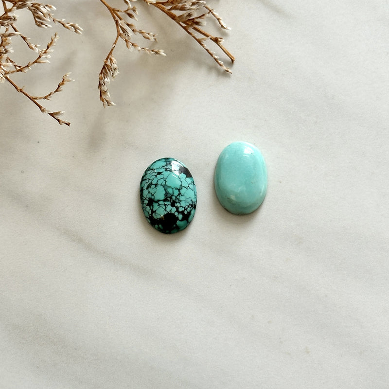Small Sky Blue Mixed Mixed Turquoise, Set of 2 Background