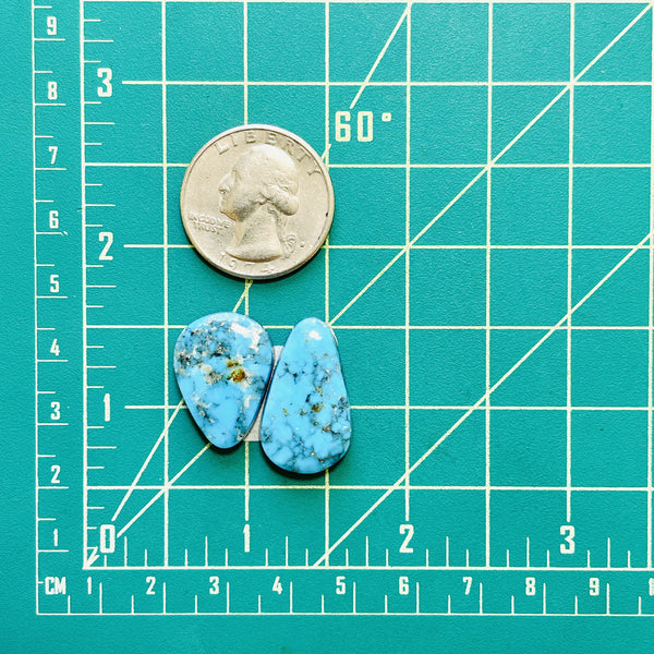 Large Sky Blue Mixed Kingman Turquoise, Set of 2 Dimensions
