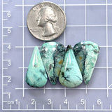 Large Sea Green Teardrop Crescent Lake Variscite, Set of 4 Dimensions