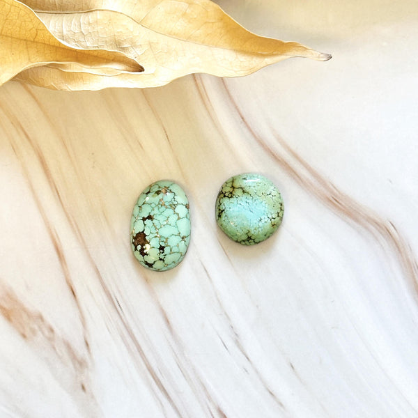 Medium Faint Green Mixed Treasure Mountain Turquoise, Set of 2 Background