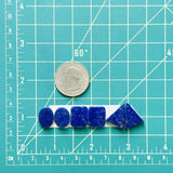 Small Deep Blue Mixed Lapis Lazuli, Set of 6 Dimensions