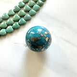 Large Sky Blue Round Ithaca Peak Turquoise Background