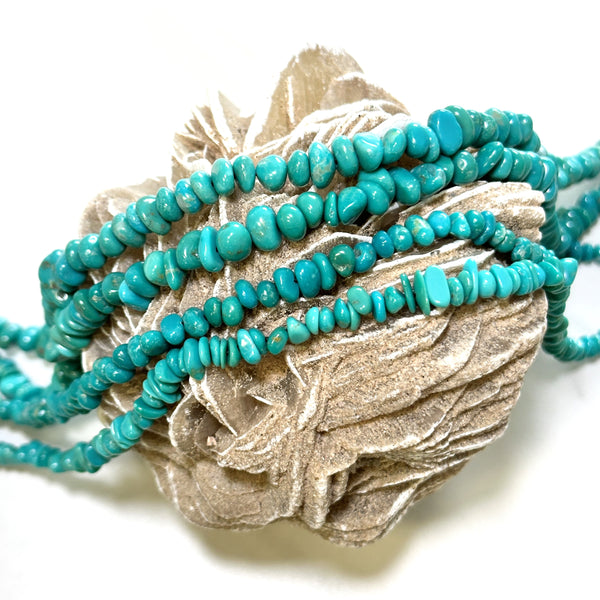 Ocean Blue Fox Turquoise Smooth Nugget Beads