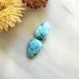 Small Sky Blue Teardrop Sand Hill Turquoise, Set of 2 Background