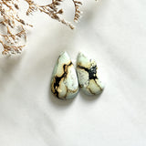 Large Light Yellow Teardrop Crescent Lake Variscite, Set of 2 Background
