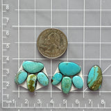 Small Sky Blue Mixed Royston Turquoise, Set of 9 Dimensions