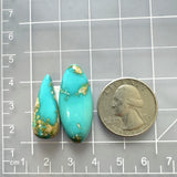 Large Sky Blue Mixed Ithaca Peak Turquoise, Set of 2 Dimensions