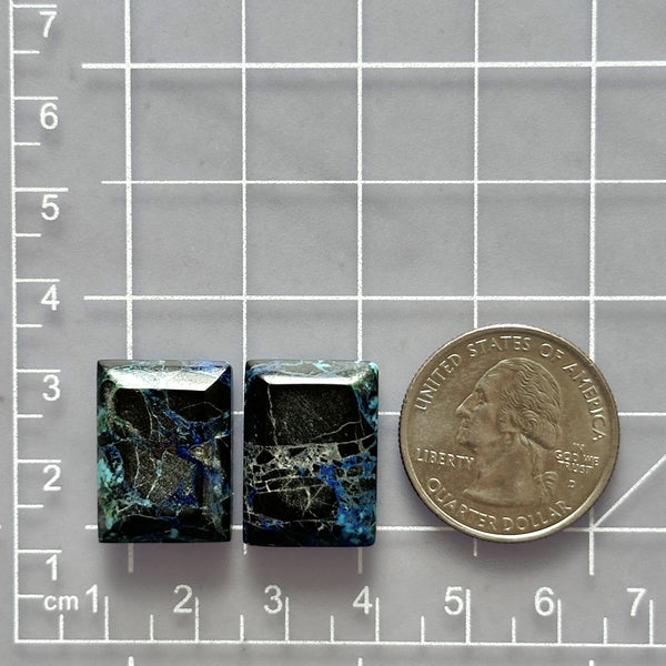 Medium Ocean Blue Bar Blue Moon Turquoise, Set of 2 Dimensions