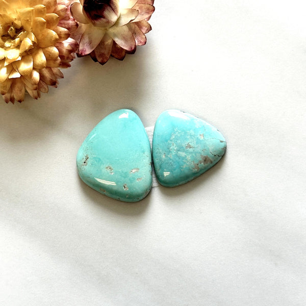 Large Sky Blue Triangle Lone Mountain Turquoise, Set of 2 Background