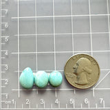 Small Faint Blue Mixed Sonora Turquoise, Set of 3 Dimensions