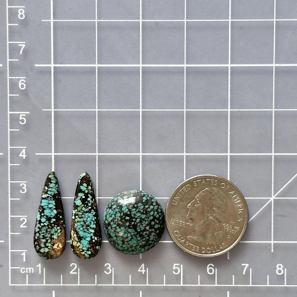 Medium Ocean Blue Mixed Milky Way Turquoise, Set of 3 Dimensions