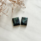 Small Ocean Blue Square Blue Moon Turquoise, Set of 2 Background