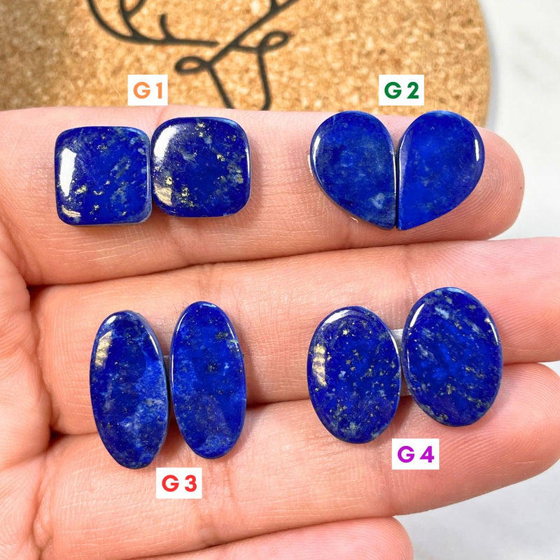 4. Medium Oval Lapis Lazuli, Set of 2 - 100824