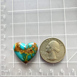 Large Ocean Blue Heart Royston Turquoise Dimensions
