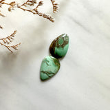 Small Mint Green Teardrop Crescent Lake Variscite, Set of 2 Background