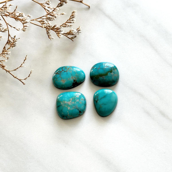 Medium Ocean Blue Freeform Royston Turquoise, Set of 4 Background