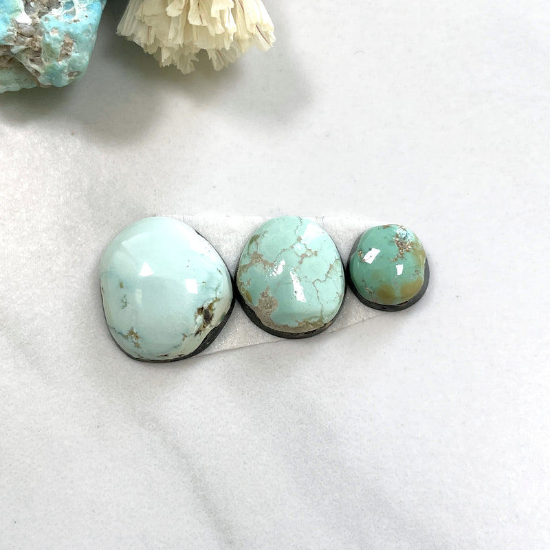 Small Mixed Freeform Carico Lake Turquoise, Set of 3 Background