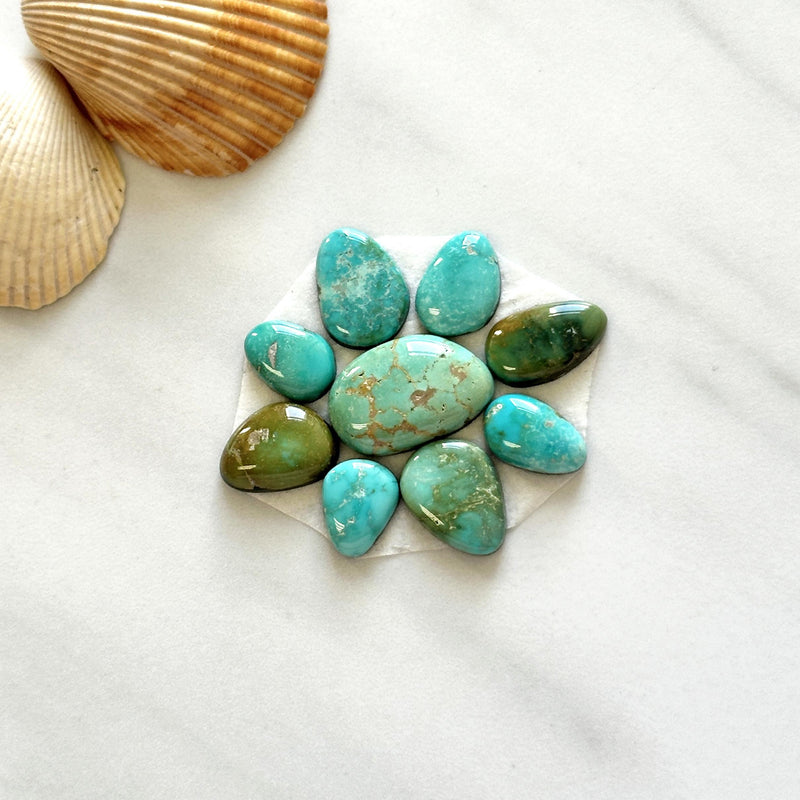 Small Mixed Mixed Lone Mountain Turquoise, Set of 9 Background