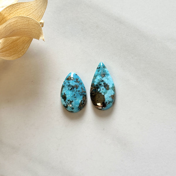 Large Sky Blue Teardrop Ithaca Peak Turquoise, Set of 2 Background