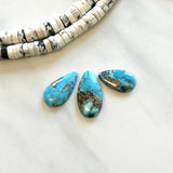 Medium Sky Blue Teardrop Ithaca Peak Turquoise, Set of 3 Background
