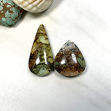 Large Earth Brown Mixed Crescent Lake Variscite, Set of 2 Background