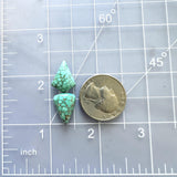 Small Mint Green Triangle Namtso Lake Turquoise, Set of 2 Dimensions