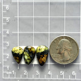 Small Earth Brown Teardrop Treasure Mountain Turquoise, Set of 3 Dimensions
