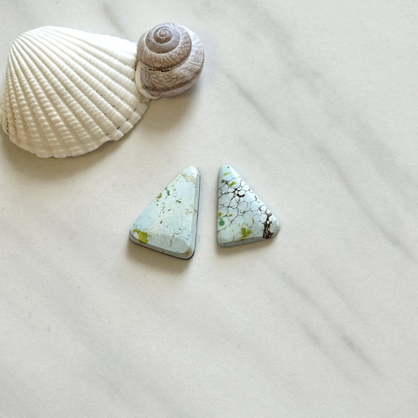 Large Faint Blue Triangle Sand Hill Turquoise, Set of 2 Background