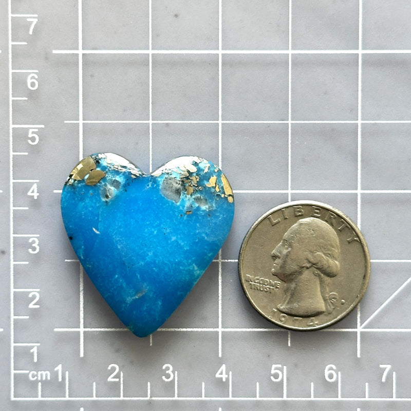 Large Sky Blue Heart Ithaca Peak Turquoise Dimensions