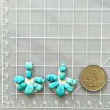 Small Sky Blue Mixed Lone Mountain Turquoise, Set of 14 Dimensions