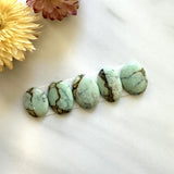Small Mint Green Oval Crescent Lake Variscite, Set of 5 Background