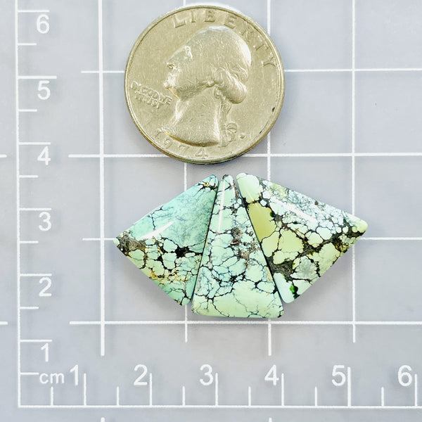 Medium Sky Blue Triangle Treasure Mountain Turquoise, Set of 3 Dimensions