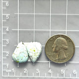 Small Faint Blue Teardrop Sand Hill Turquoise, Set of 2 Dimensions